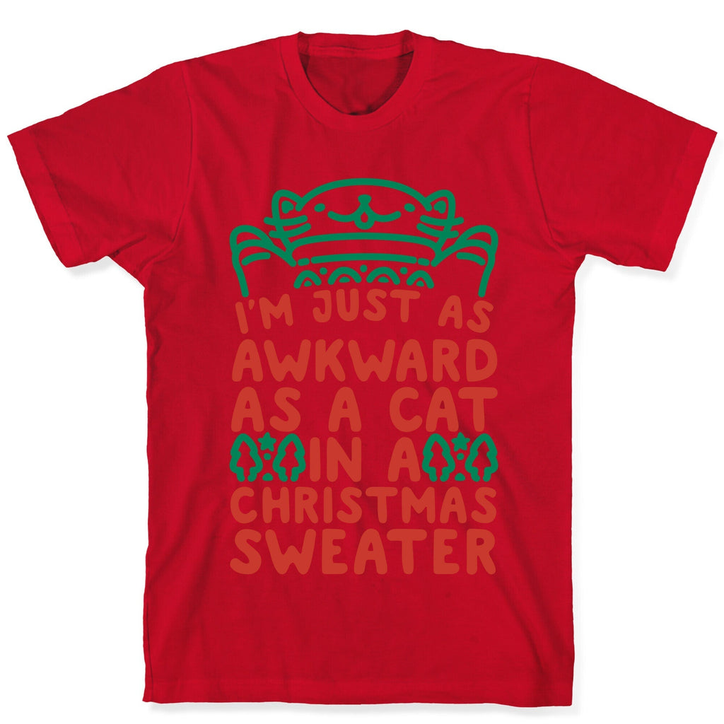 Awkward As A Cat In A Christmas Sweater T-Shirt Hoodie, Sweatshirt | CoreVibeTees.com (Image 3)