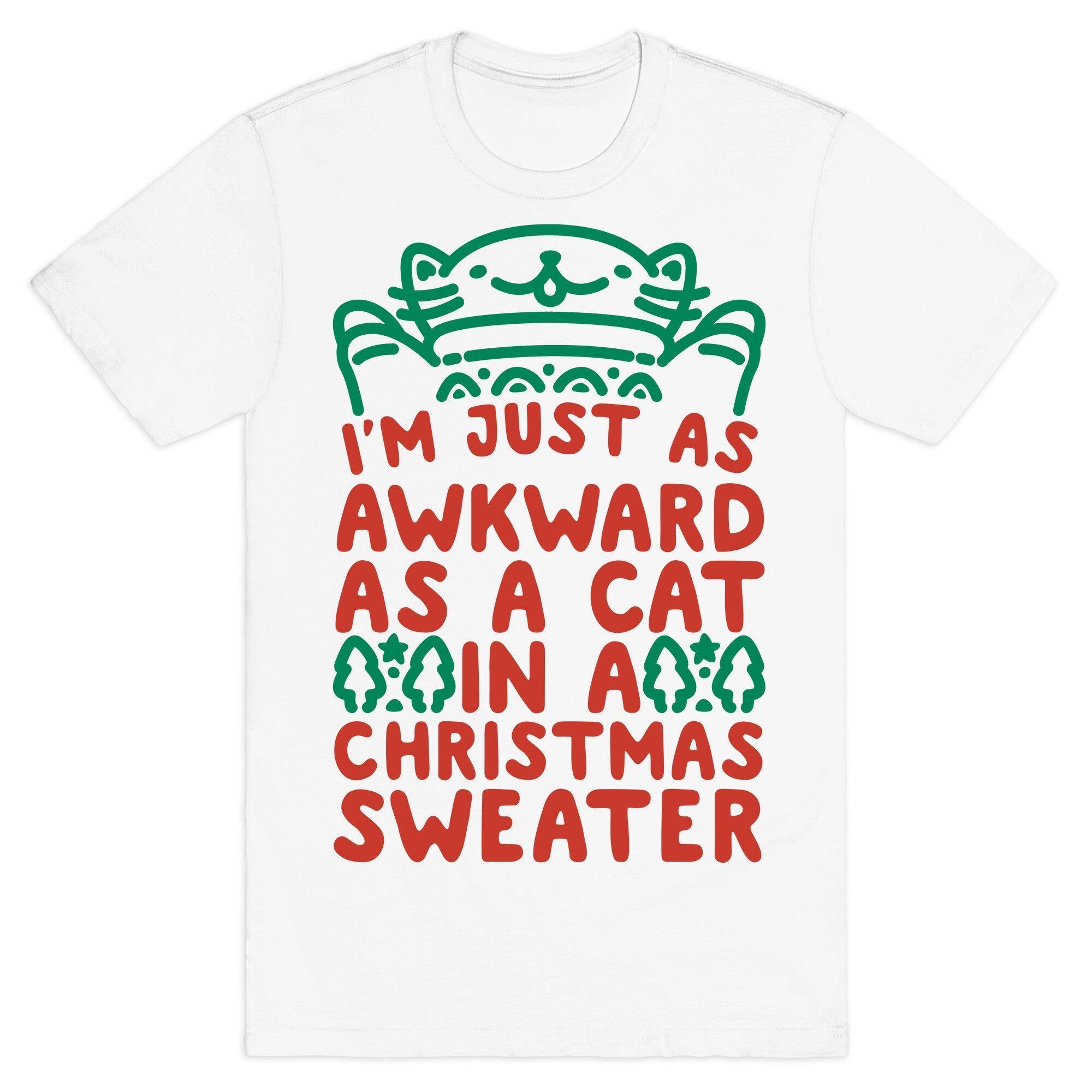 Awkward As A Cat In A Christmas Sweater T-Shirt Hoodie, Sweatshirt | CoreVibeTees.com (Image 2)