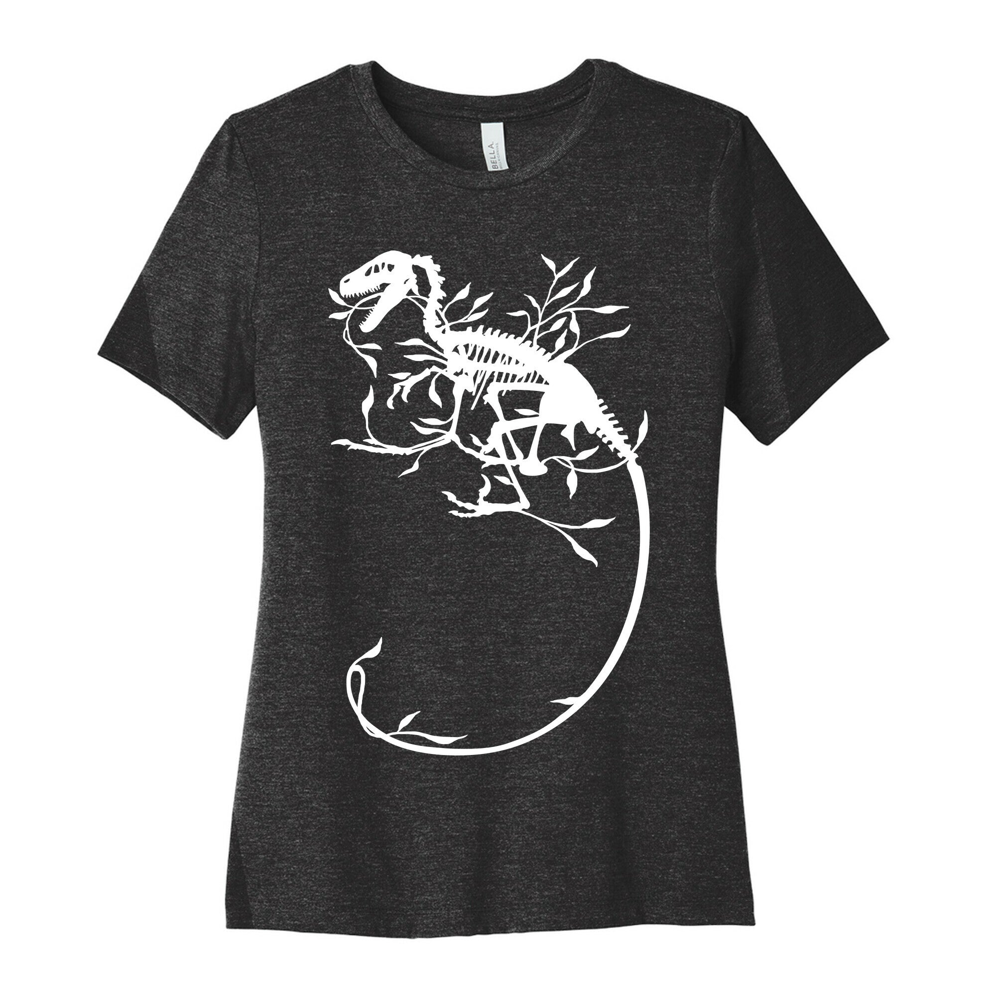 Floral Dinosaur Women's Cotton Tee Hoodie, Sweatshirt | CoreVibeTees.com (Image 1)