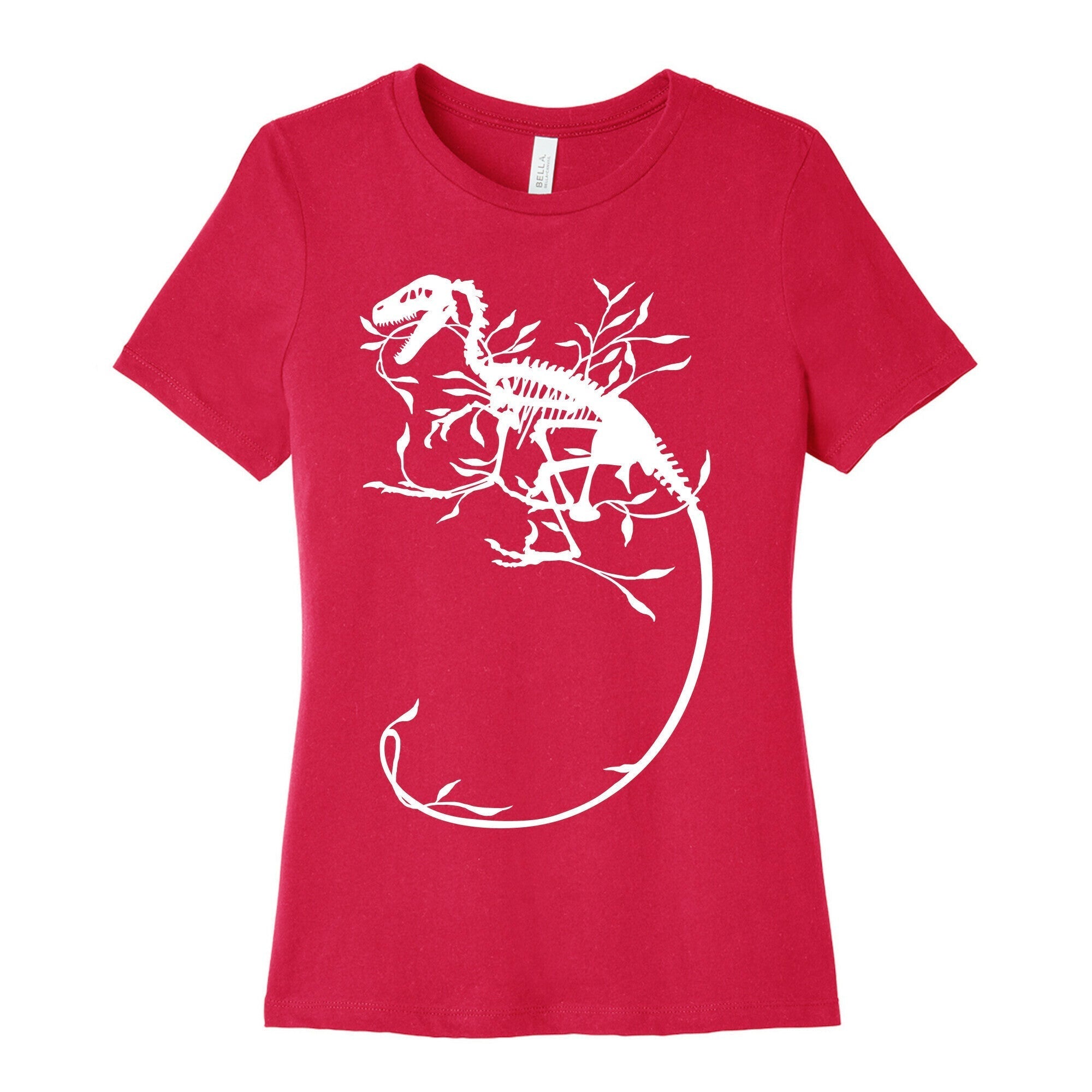 Floral Dinosaur Women's Cotton Tee Hoodie, Sweatshirt | CoreVibeTees.com (Image 2)