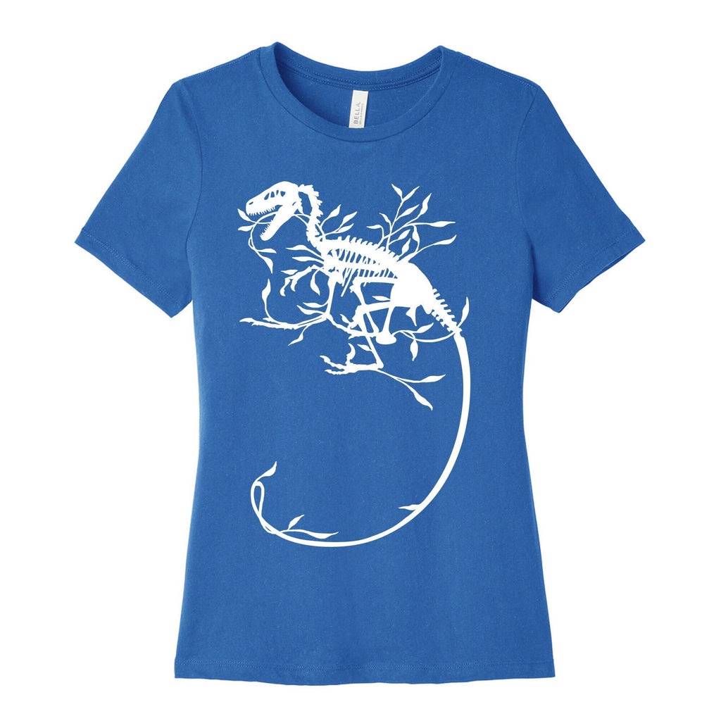 Floral Dinosaur Women's Cotton Tee Hoodie, Sweatshirt | CoreVibeTees.com (Image 3)