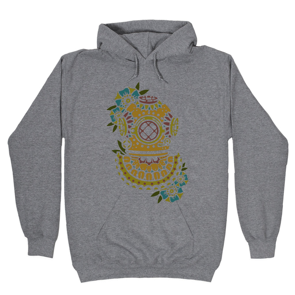 Floral Diving Helmet Hoodie T-Shirts, Sweatshirt | CoreVibeTees.com (Image 1)