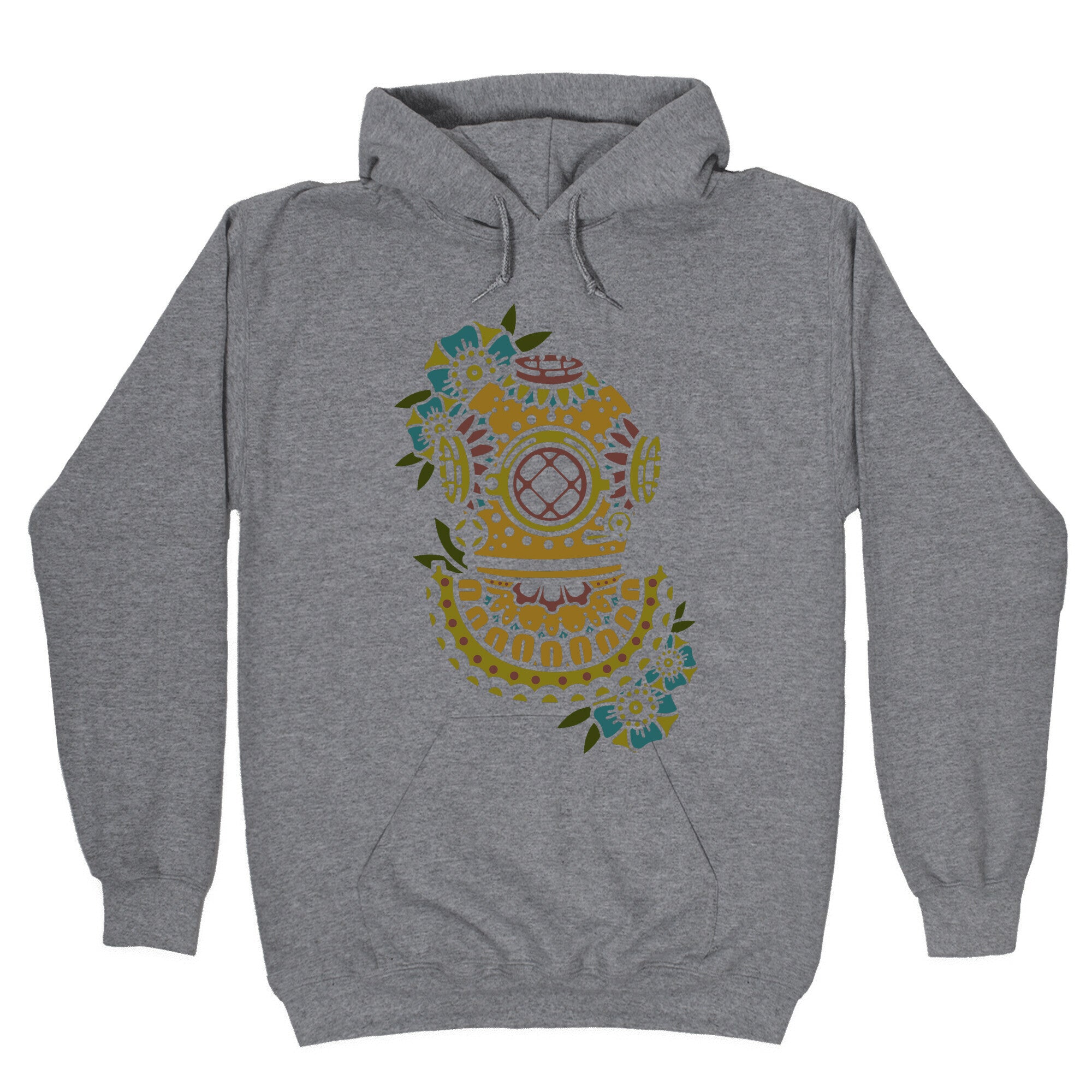 Floral Diving Helmet Hoodie T-Shirts, Sweatshirt | CoreVibeTees.com (Image 1)
