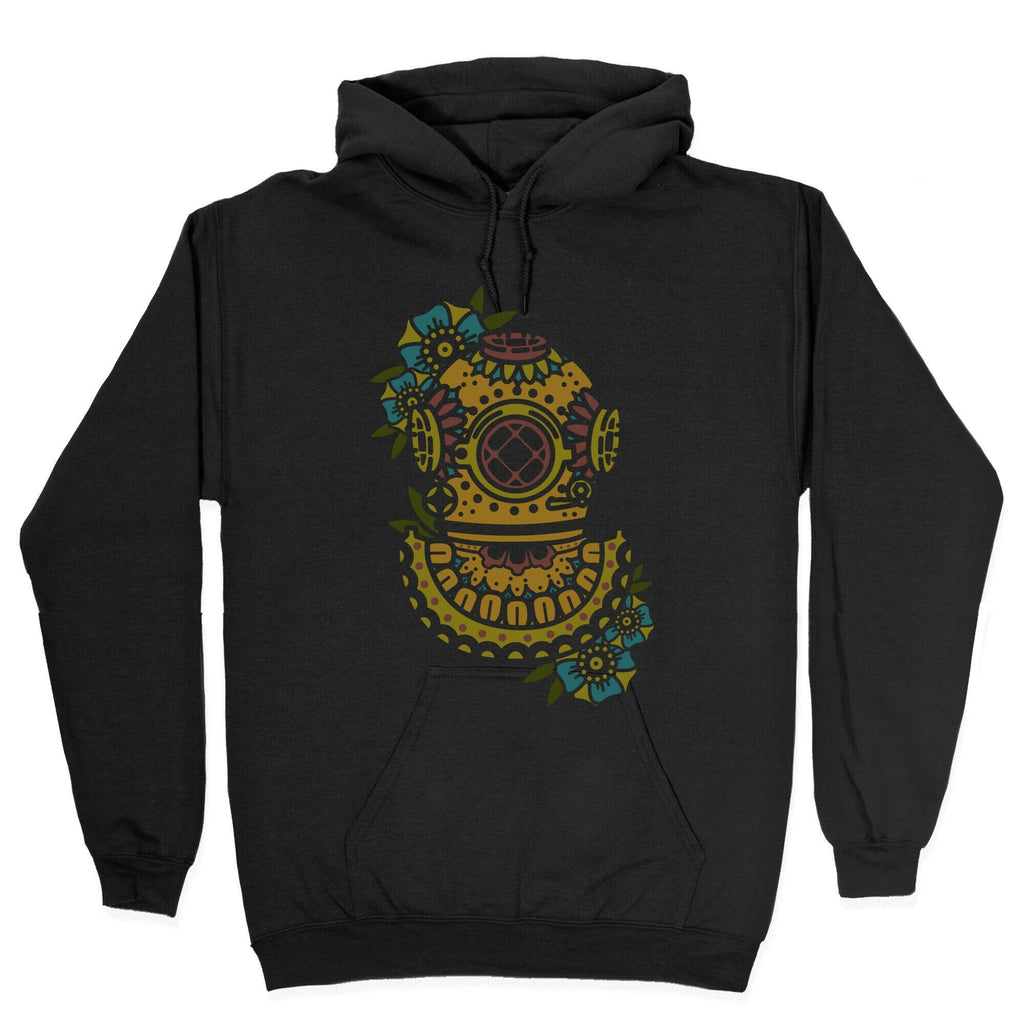 Floral Diving Helmet Hoodie T-Shirts, Sweatshirt | CoreVibeTees.com (Image 2)