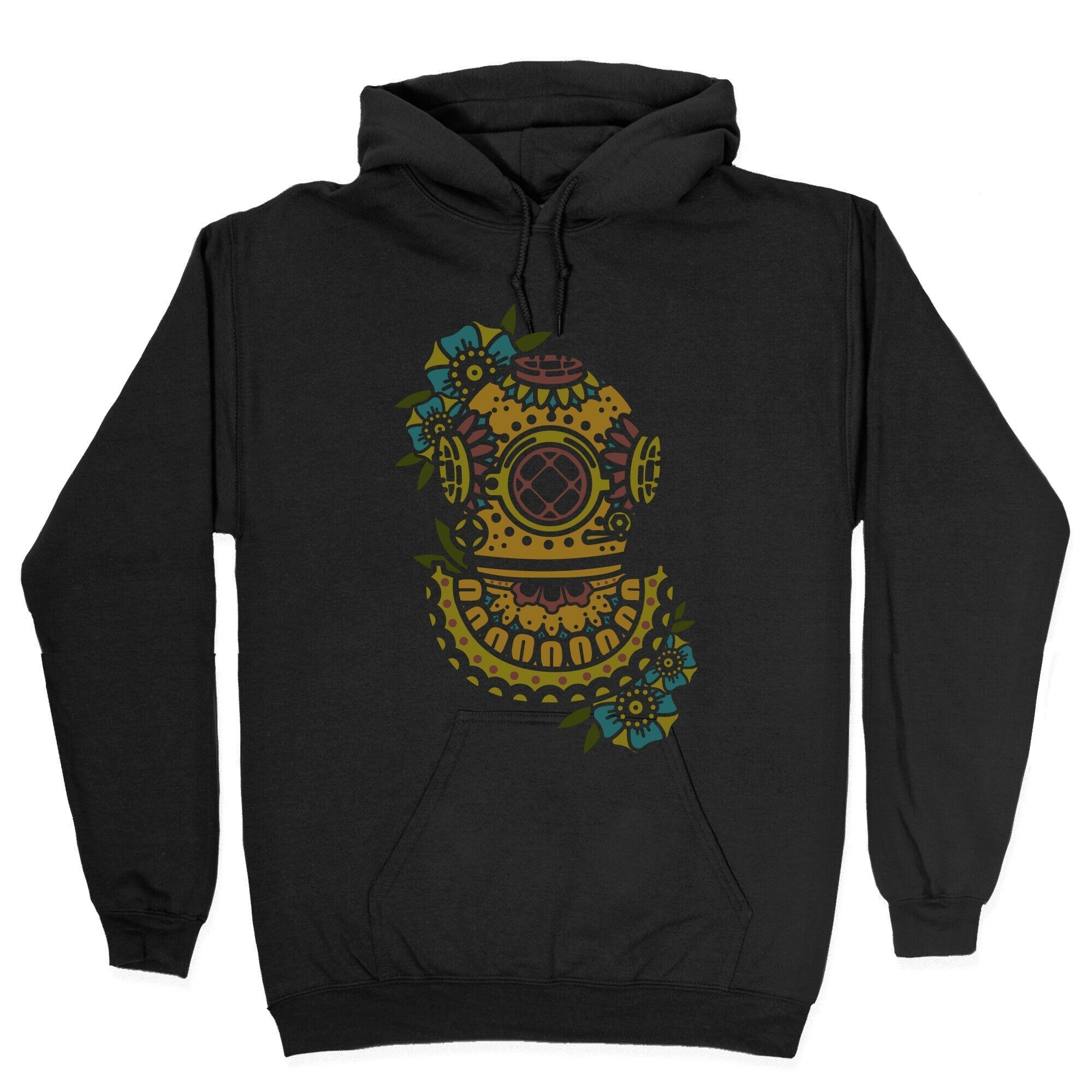 Floral Diving Helmet Hoodie T-Shirts, Sweatshirt | CoreVibeTees.com (Image 2)