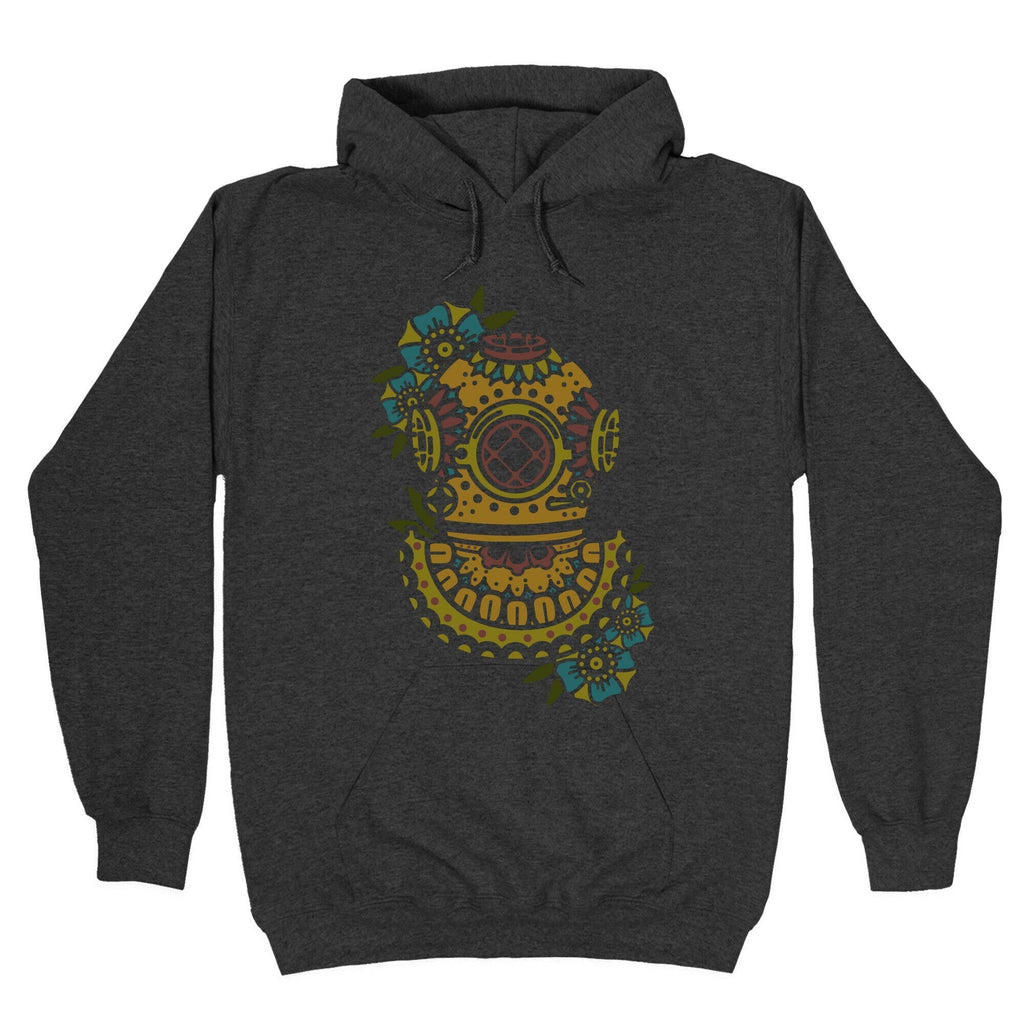 Floral Diving Helmet Hoodie T-Shirts, Sweatshirt | CoreVibeTees.com (Image 3)