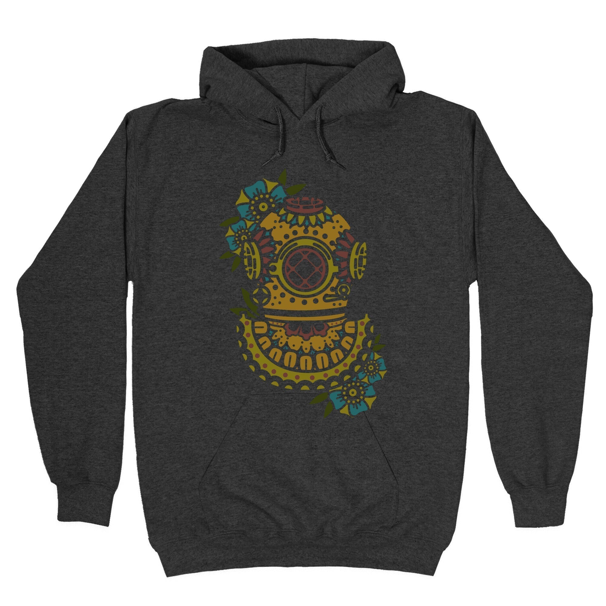 Floral Diving Helmet Hoodie T-Shirts, Sweatshirt | CoreVibeTees.com (Image 3)