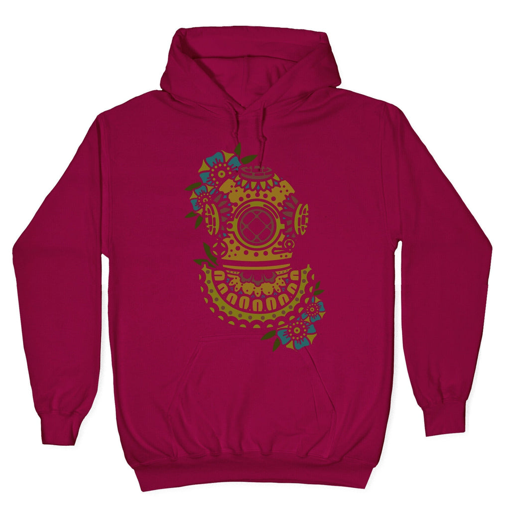 Floral Diving Helmet Hoodie T-Shirts, Sweatshirt | CoreVibeTees.com (Image 5)