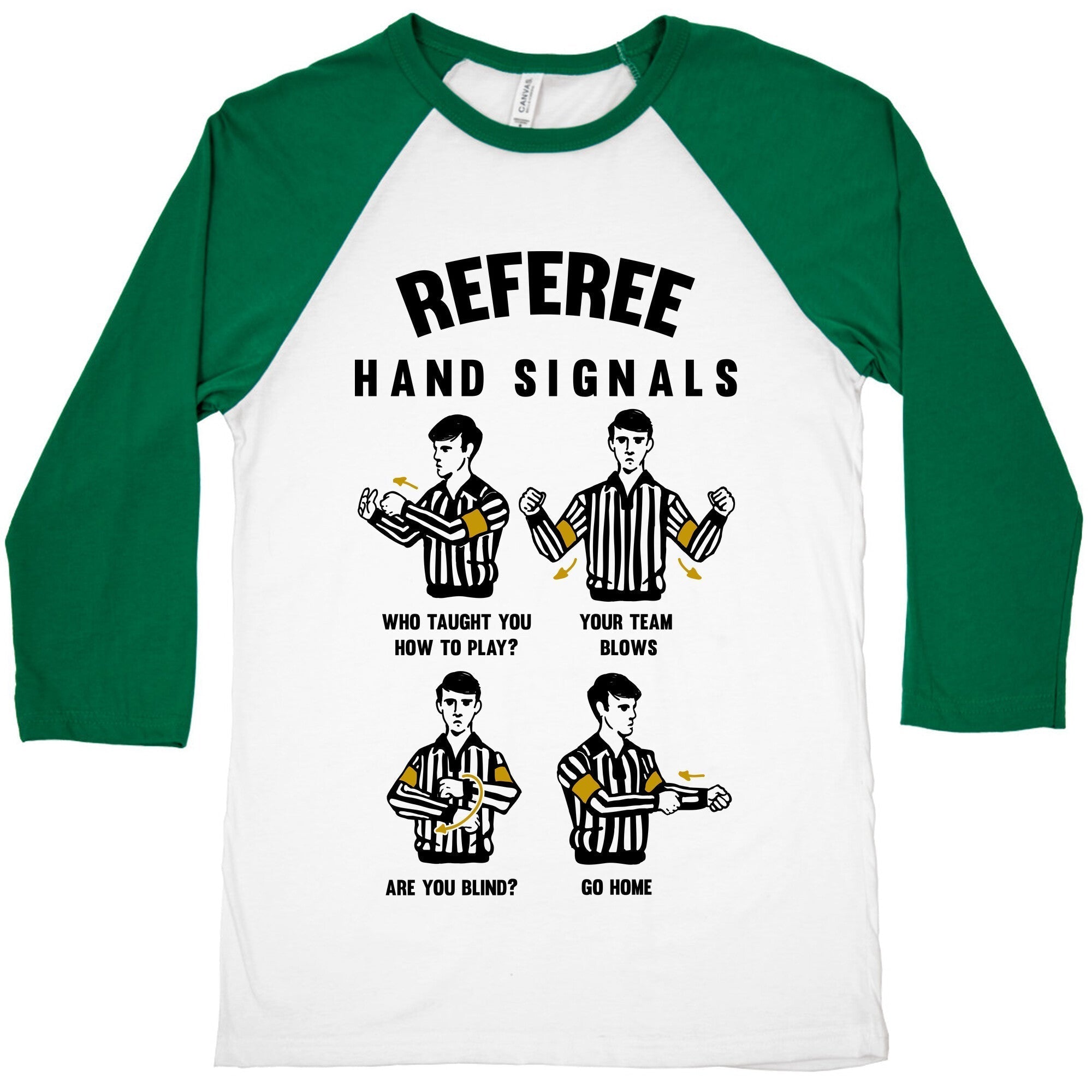 Funny Referee Hand Signals Baseball Tee Hoodie, Sweatshirt | CoreVibeTees.com (Image 1)