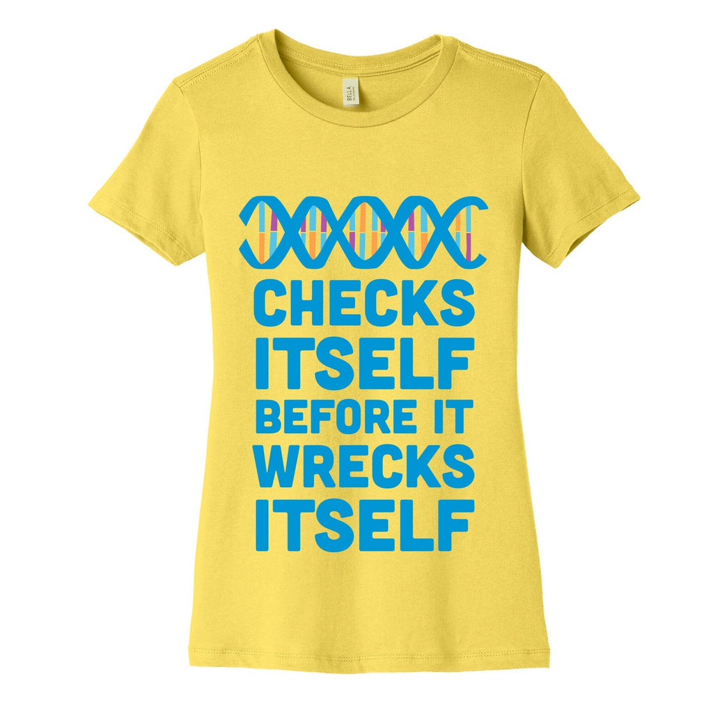 DNA Checks Itself Before It Wrecks Itself Women's Cotton Tee Hoodie, Sweatshirt | CoreVibeTees.com (Image 3)