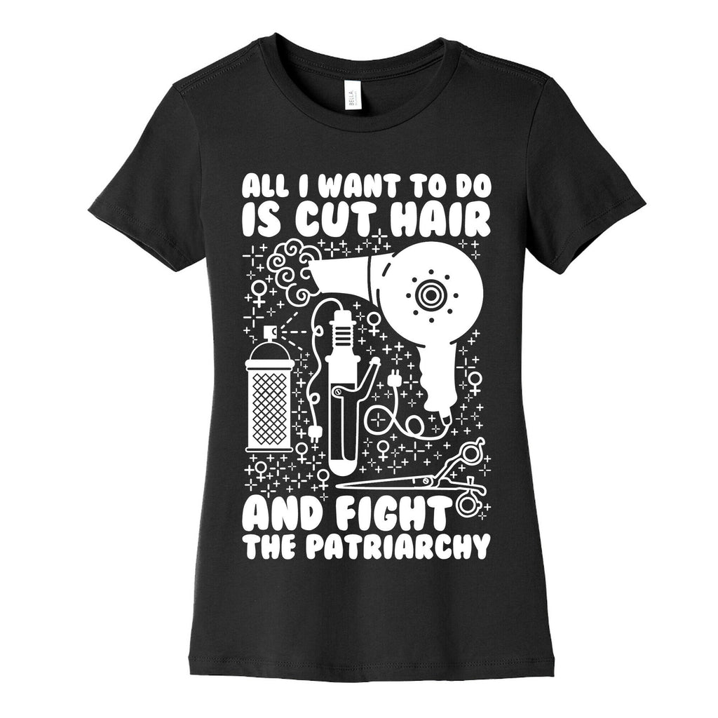 All I Want to Do is Cut Hair and Fight the Patriarchy Women's Cotton Tee Hoodie, Sweatshirt | CoreVibeTees.com (Image 5)