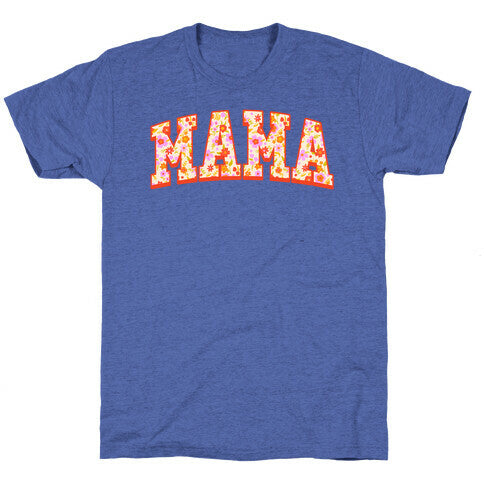 Floral Mama Text Unisex Triblend Tee Hoodie, Sweatshirt | CoreVibeTees.com (Image 4)