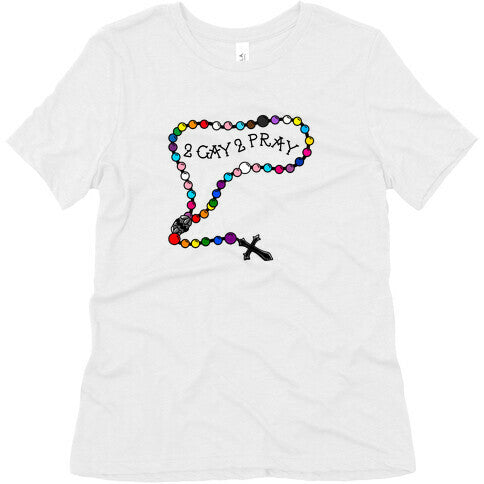 2 Gay 2 Pray Womens Triblend Tee Hoodie, Sweatshirt | CoreVibeTees.com (Image 2)