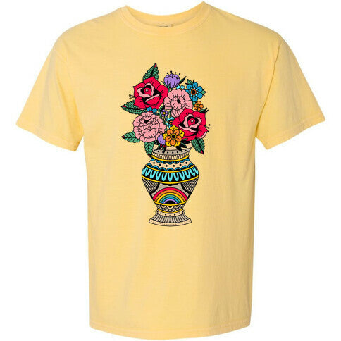 American Traditional Pride Bouquet Tattoo Style Comfort Colors Heavyweight Tee Hoodie, Sweatshirt (Image 2)