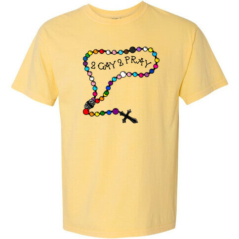 2 Gay 2 Pray Comfort Colors Heavyweight Tee Hoodie, Sweatshirt | CoreVibeTees.com (Image 1)