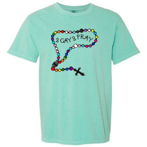 2 Gay 2 Pray Comfort Colors Heavyweight Tee Hoodie, Sweatshirt | CoreVibeTees.com (Image 2)