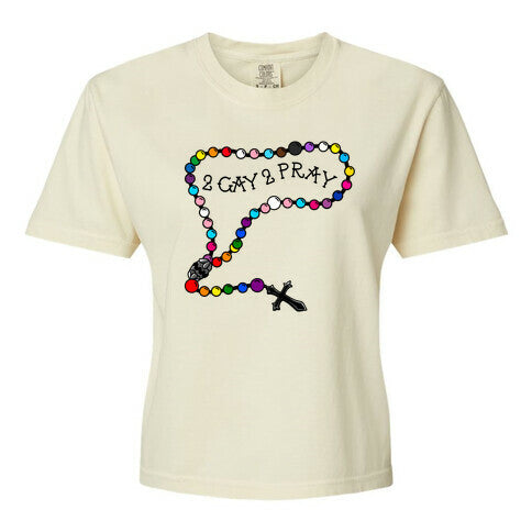 2 Gay 2 Pray Women's Comfort Colors Heavyweight Boxy Tee Hoodie, Sweatshirt | CoreVibeTees.com (Image 3)