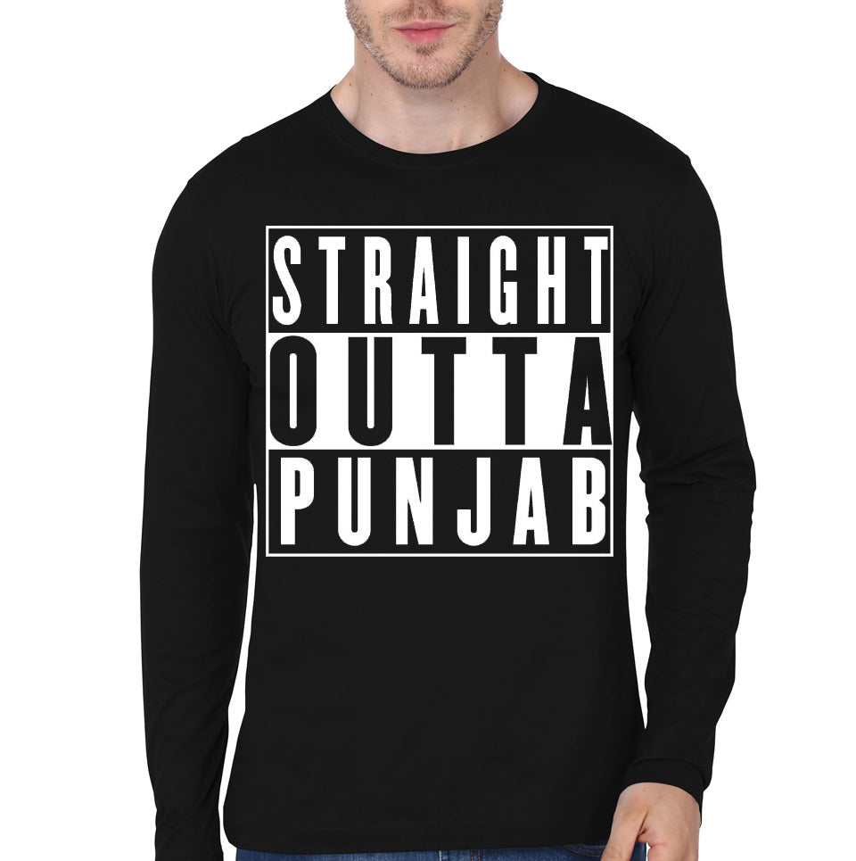 Straight Outta Punjab Black Full Sleeve T-Shirt Hoodie, Sweatshirt | CoreVibeTees.com