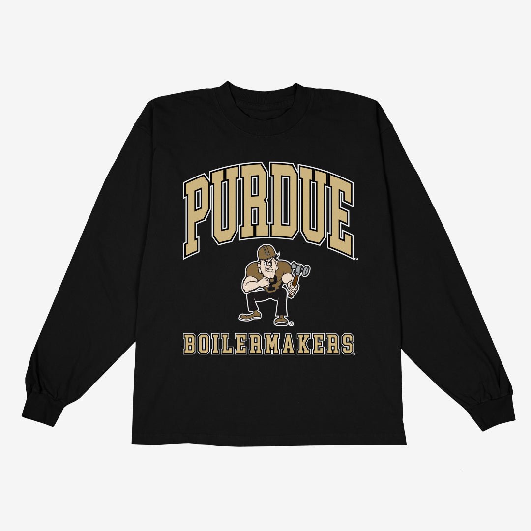 Purdue Boilermakers Big Logo L/S Tee Hoodie, Sweatshirt | CoreVibeTees.com