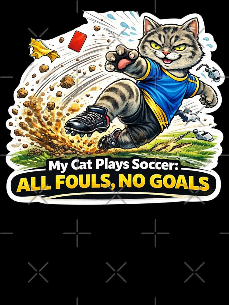 Funny Soccer Cat Shirt – All Fouls No Goals by Gentlestate