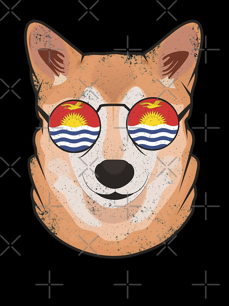 Vintage Patriotic Shiba Inu Ikiribati Flag by feether-store