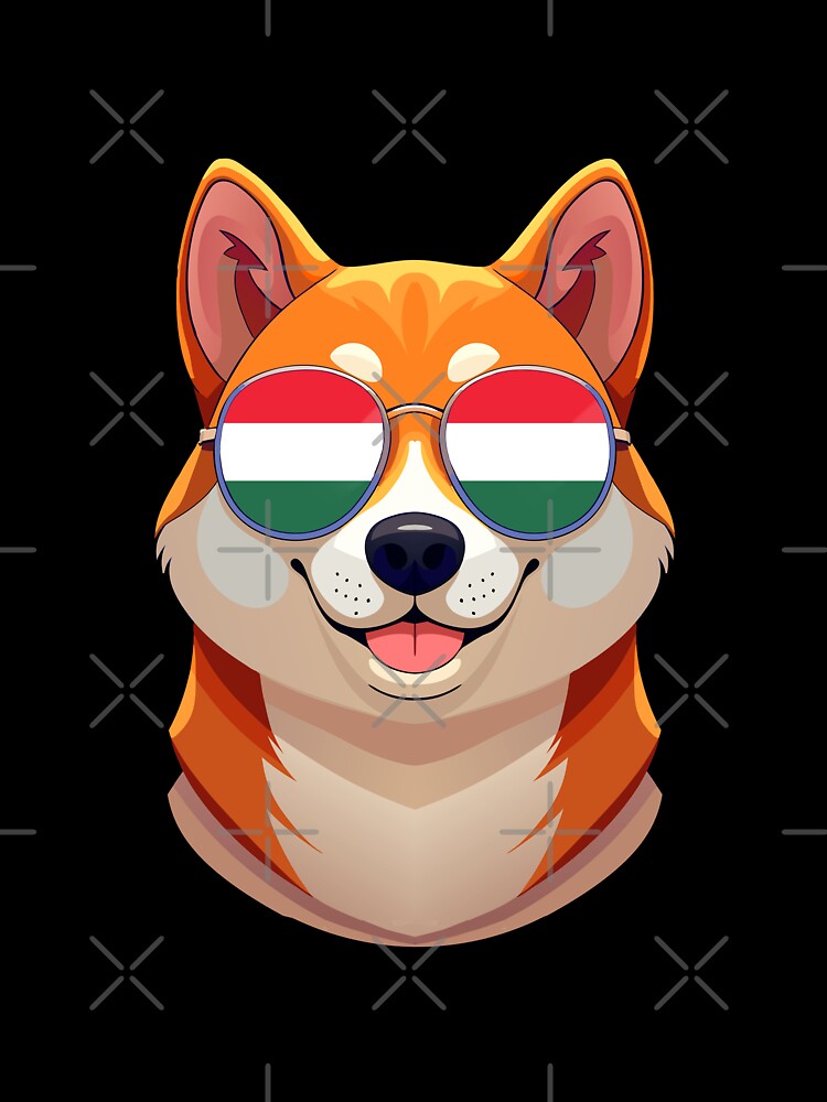 Vintage Patriotic Shiba Inu Hungarian Flag by DreamBrushy