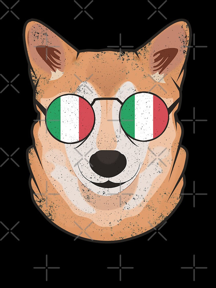 Vintage Patriotic Shiba Inu Italian Flag by feether-store