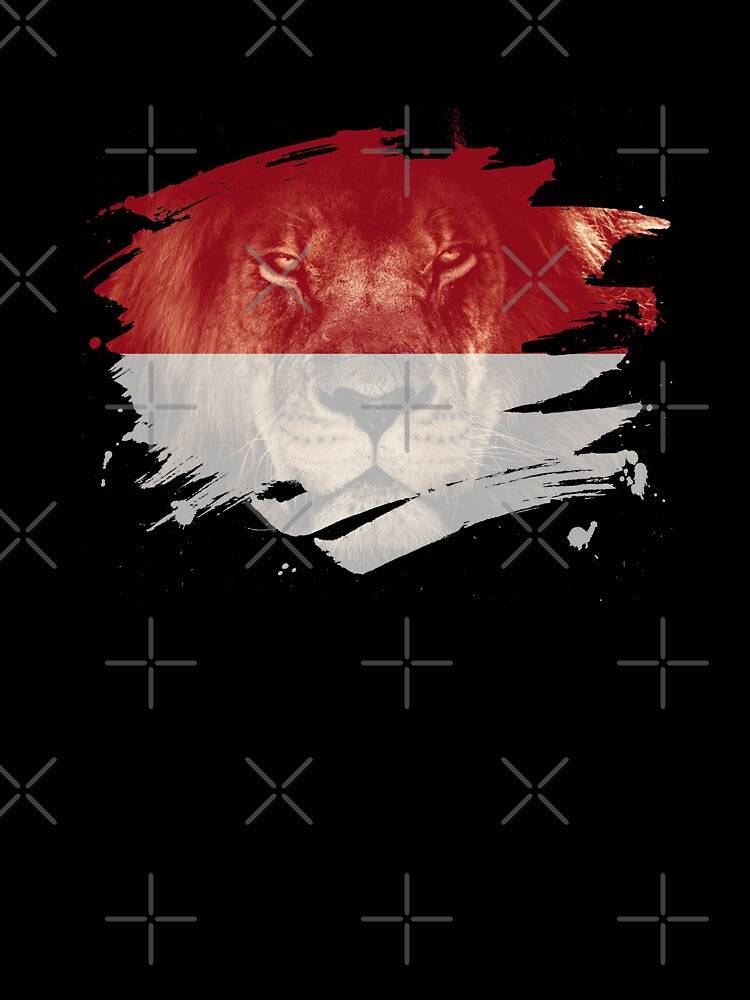Indonesia Flag & African Lion Picture by ockshirts