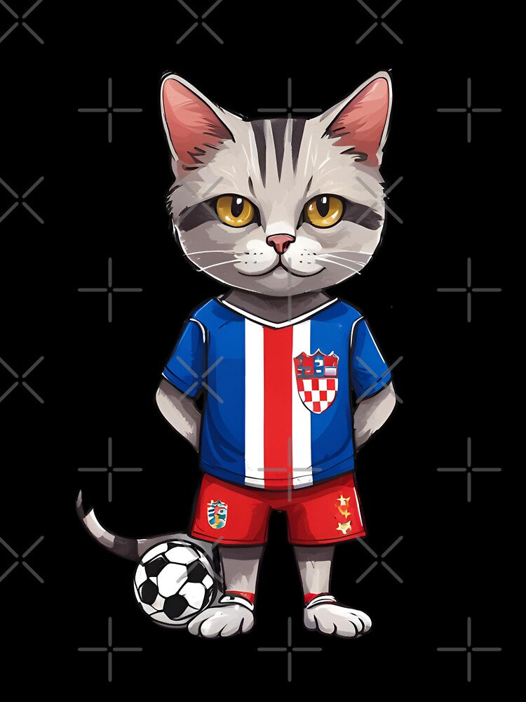 CROATIA Sports Team: a Cat wearing colours of Croatian Flag D29 by PerfectDay2Play