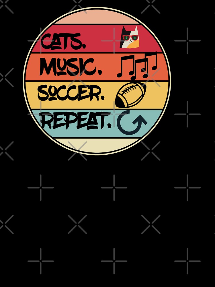 Cats music  soccer repeat retro  vintage  design by Moussa  Sussi