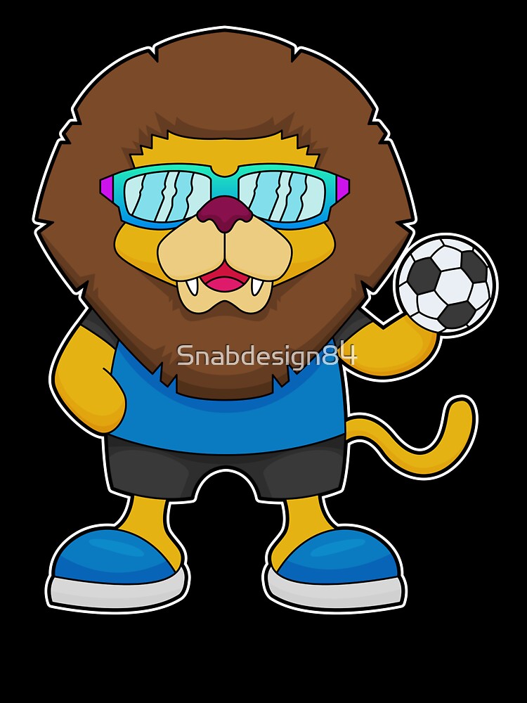 Lion as Soccer player with Soccer by Snabdesign84