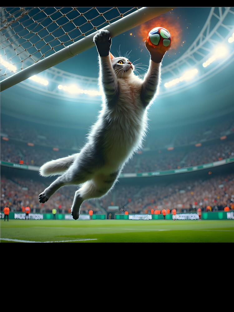 Feline Football Star: Fluffy White Cat Saves Penalty Kick in World Cup 2026 by Creative-RE