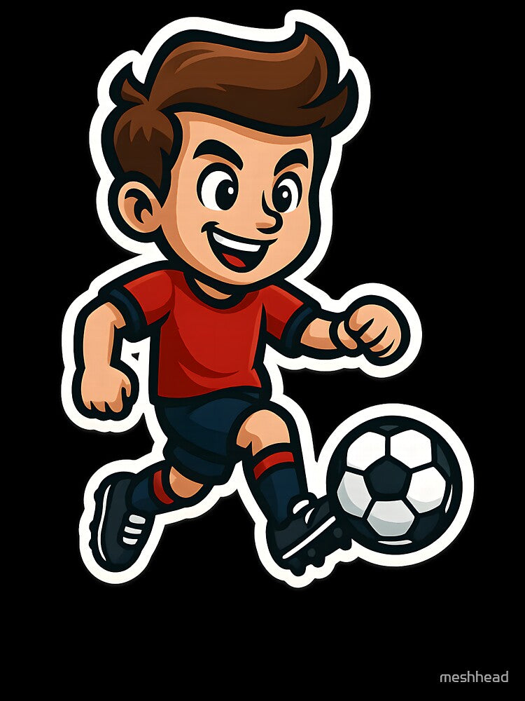 Cartoon Soccer Boy Kicking Ball Illustration by meshhead