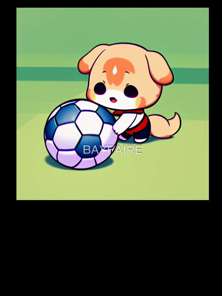 Chibi Dog With Soccer Ball by BAYFAIRE