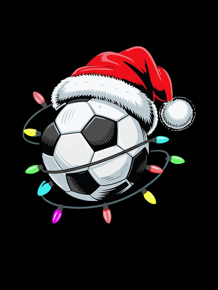 Santa Soccer Ball Christmas Lights Kids Boys Women Men Youth by clothesy7