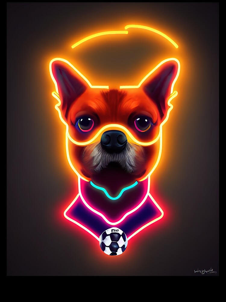 Dog neon soccer ball by ComicsFactory