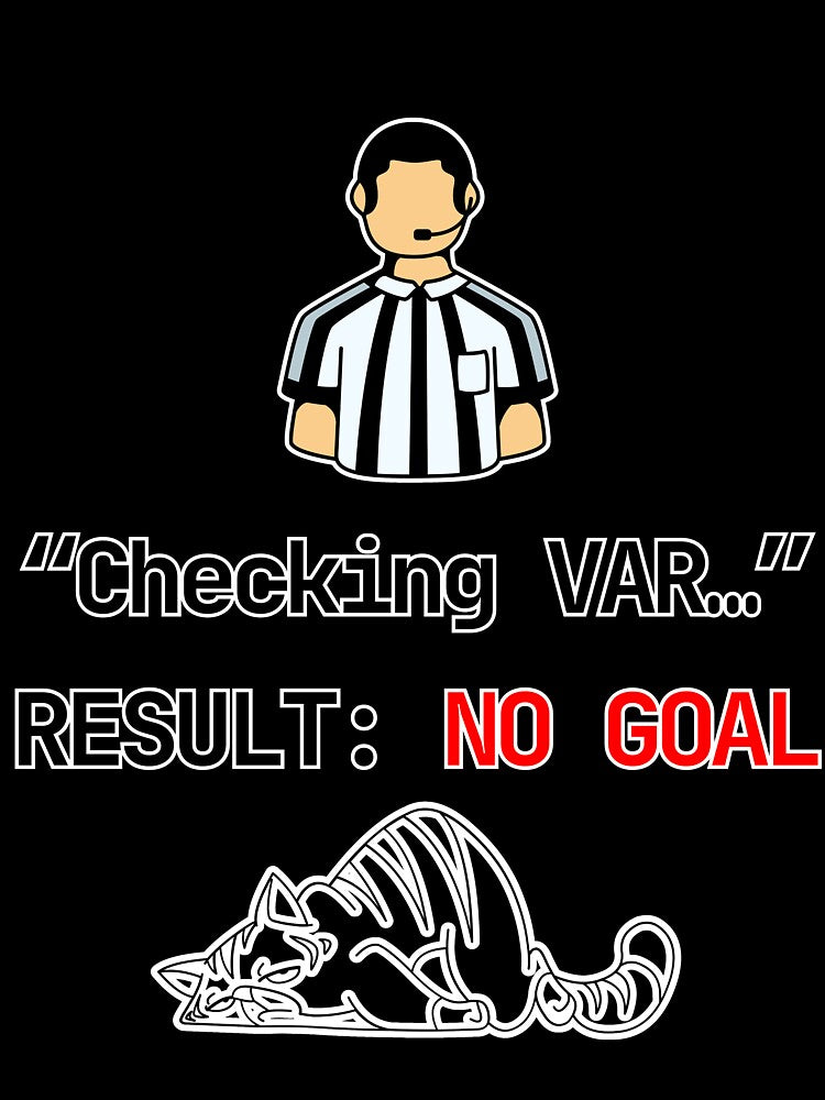 Checking VAR No Goal Funny Soccer Cat Meme Football Fan Humor by E20STUDIO
