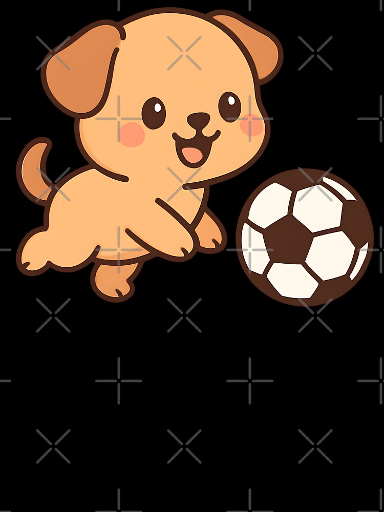 Puppy With Football / Soccer Ball by Delamoon