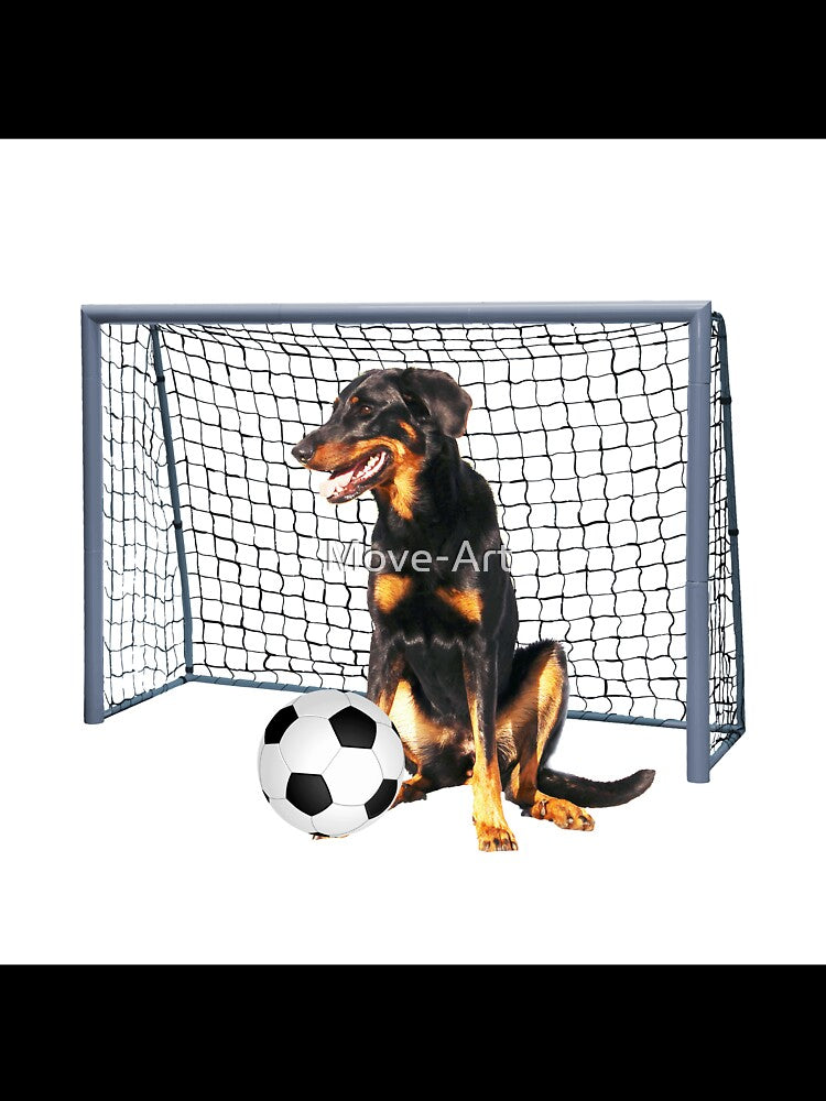 Doberman Dog - Football soccer goal by Move-Art
