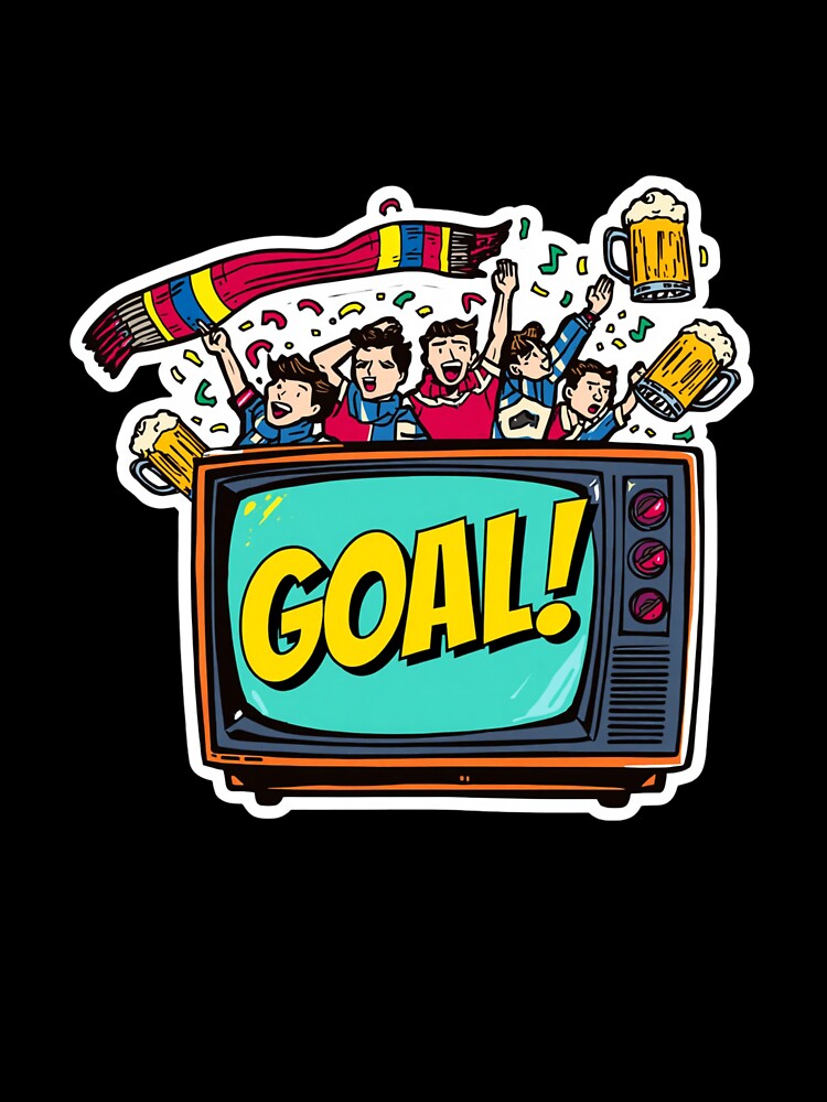 Funny Retro TV Goal Exploding Soccer Fan Match Day by ArtDreamClub