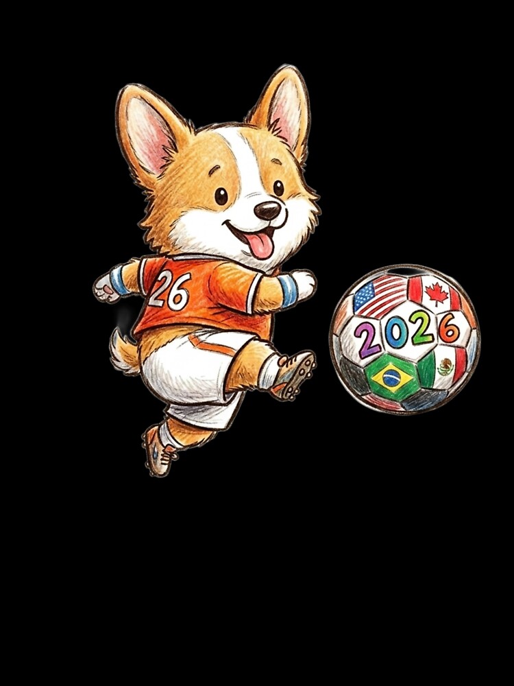Cute Corgi Soccer Striker - 2026  Orange Jersey by TaiwanMemory