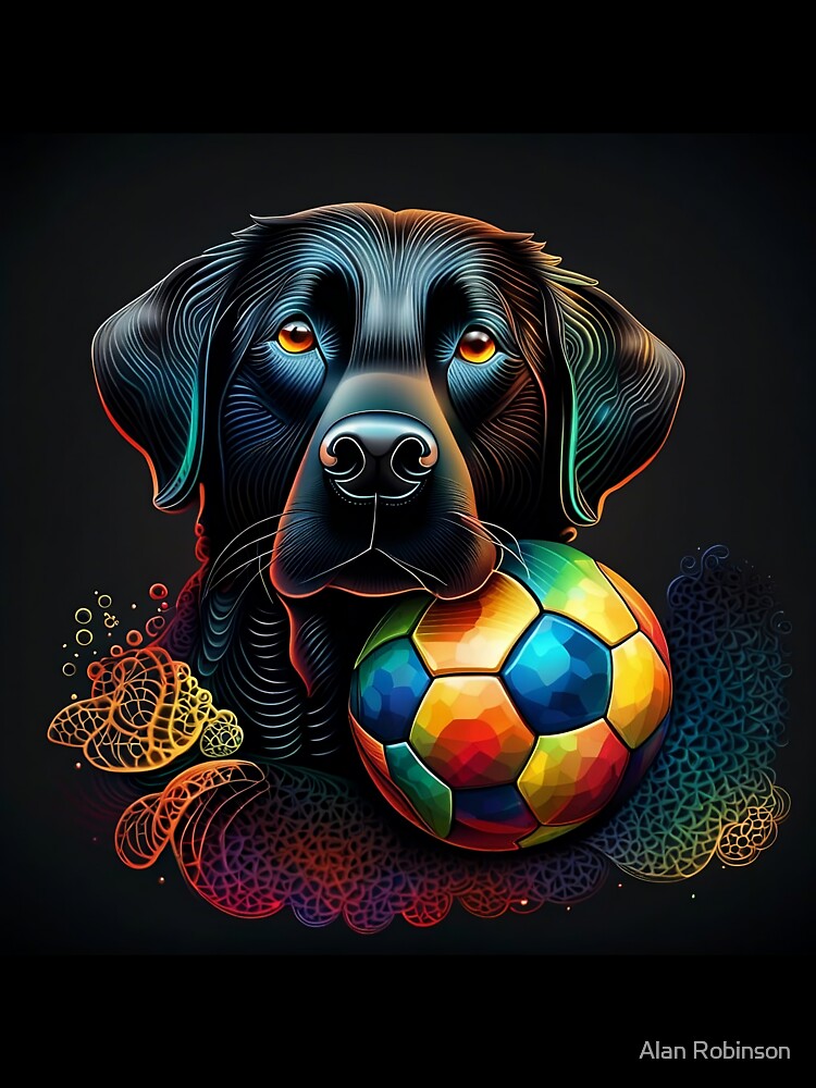 Black Labrador Football Fan by javaoverride