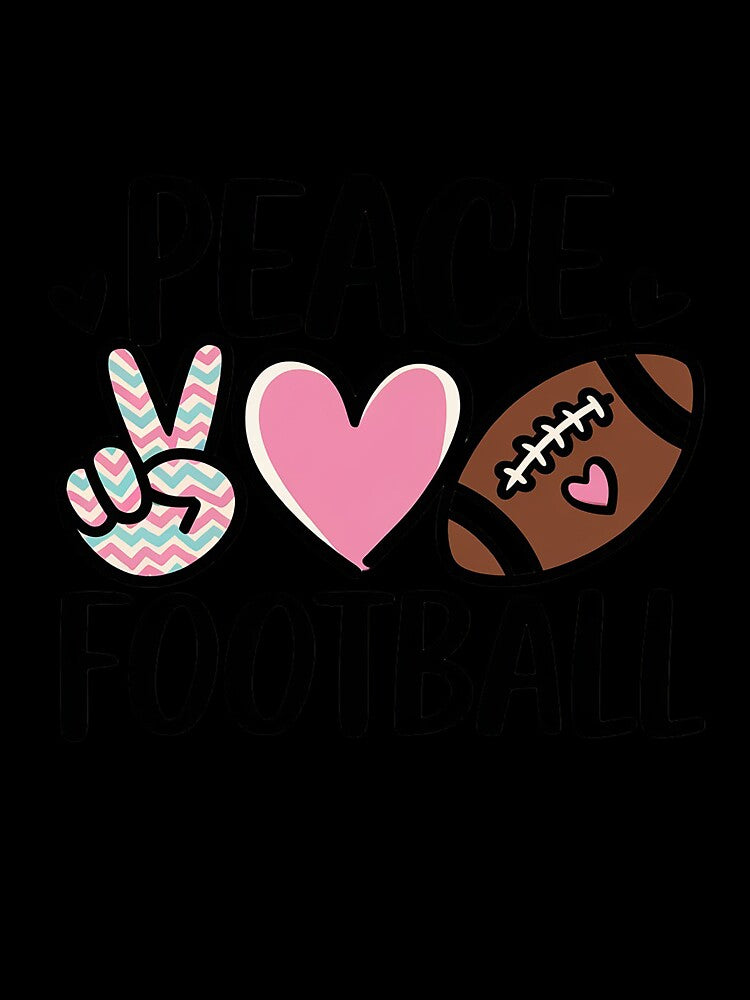 Peace Love Football Mom Cute for Women Teen Girls by Rrettgison