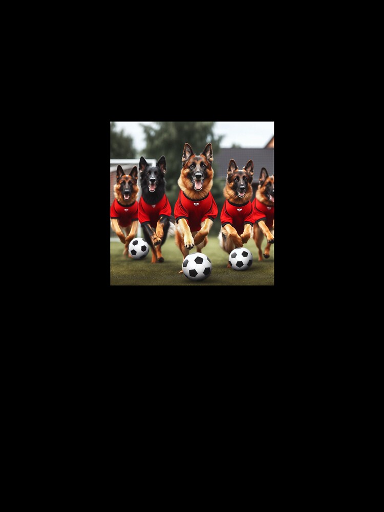 German Shepherds love football too! Soccer and Dog Lovers - Liverpool, Manchester United, Arsenal, Nottingham Forest - Any dog, any colour by Humour House Designs