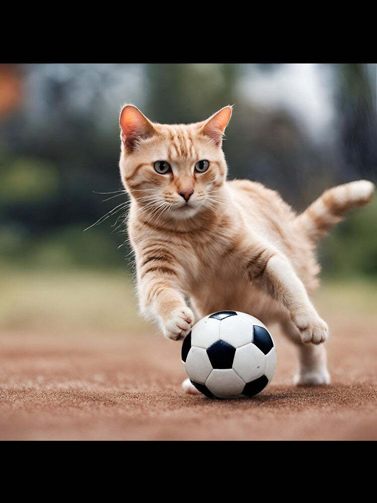 cat playing football by pig2u