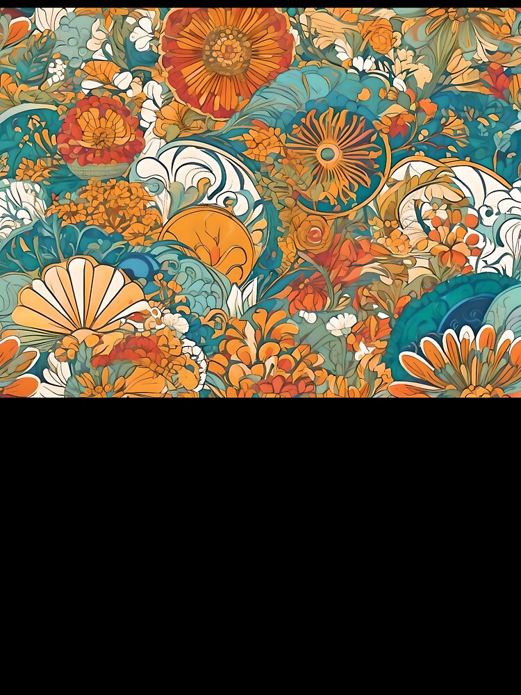 colorful flower wave art by SanchillShop
