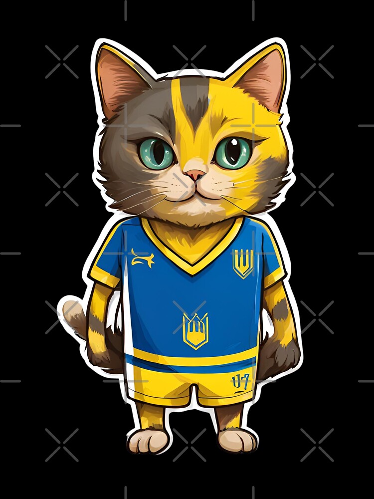 UKRAINE Sports Team: a Cat wearing colours of Ukrainian Flag D15 by PerfectDay2Play