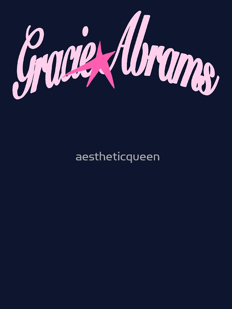 Pink Gracie Abrams Pink Star Cursive Lettering Logo by aestheticqueen