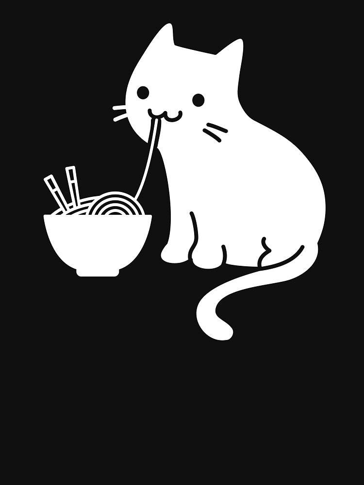 Cute Cat Eating Ramen by Jam Jar