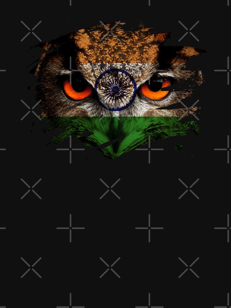 India Flag and Menacing Owl by ockshirts
